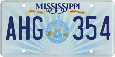 MS license plate AHG354