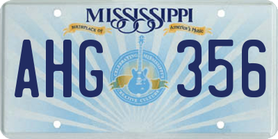 MS license plate AHG356