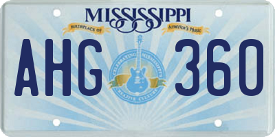 MS license plate AHG360