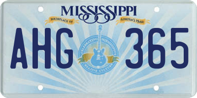 MS license plate AHG365