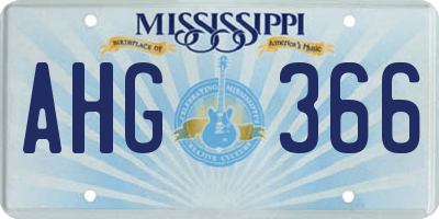 MS license plate AHG366