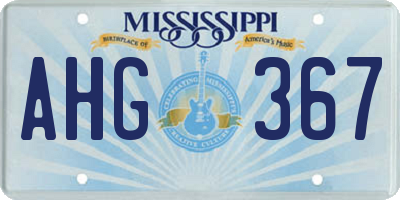 MS license plate AHG367