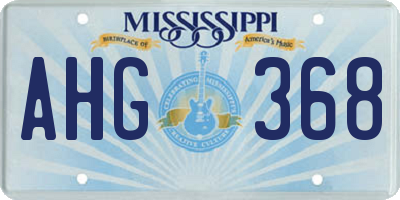 MS license plate AHG368