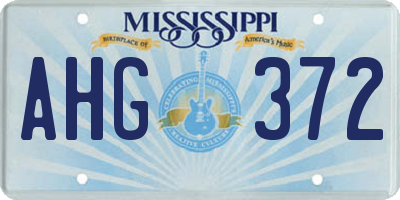 MS license plate AHG372