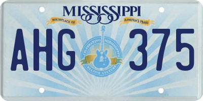 MS license plate AHG375