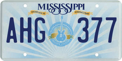 MS license plate AHG377