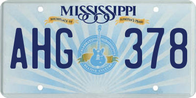 MS license plate AHG378