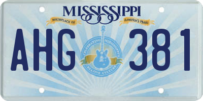 MS license plate AHG381
