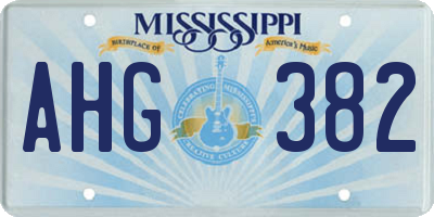 MS license plate AHG382