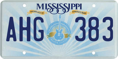 MS license plate AHG383