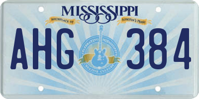 MS license plate AHG384