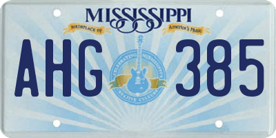 MS license plate AHG385