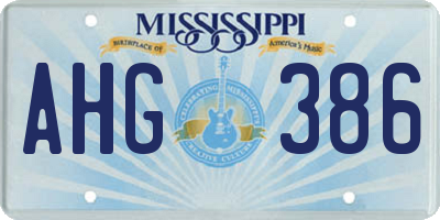 MS license plate AHG386