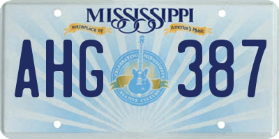 MS license plate AHG387