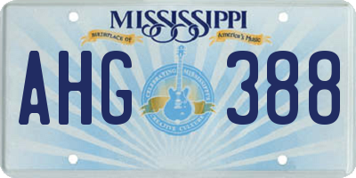 MS license plate AHG388