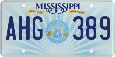 MS license plate AHG389