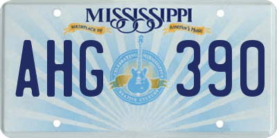 MS license plate AHG390