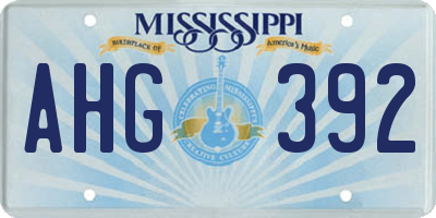 MS license plate AHG392