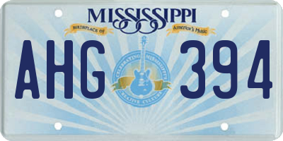 MS license plate AHG394