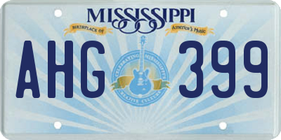 MS license plate AHG399