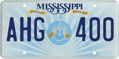 MS license plate AHG400