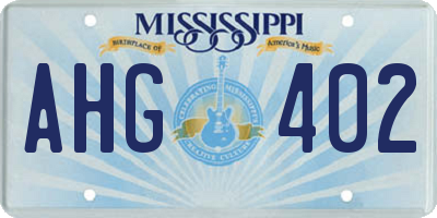 MS license plate AHG402