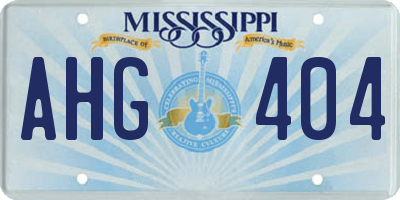 MS license plate AHG404