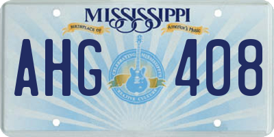 MS license plate AHG408