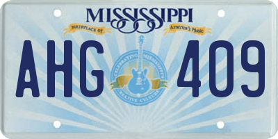 MS license plate AHG409