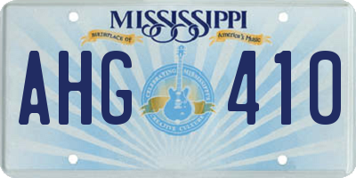 MS license plate AHG410