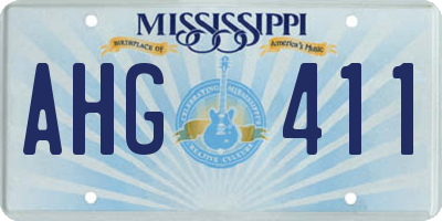 MS license plate AHG411