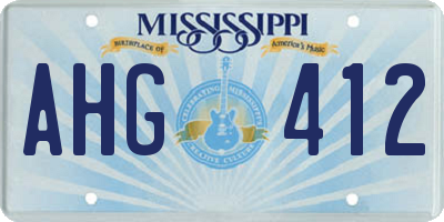 MS license plate AHG412