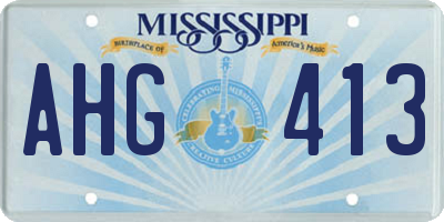 MS license plate AHG413