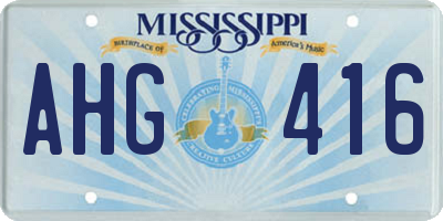 MS license plate AHG416