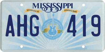MS license plate AHG419