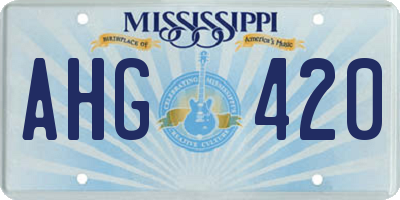 MS license plate AHG420