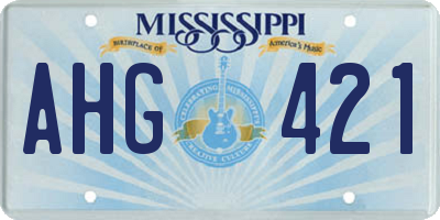 MS license plate AHG421