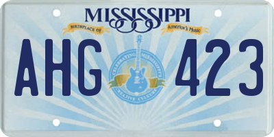 MS license plate AHG423