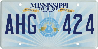 MS license plate AHG424