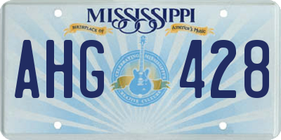 MS license plate AHG428