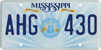 MS license plate AHG430