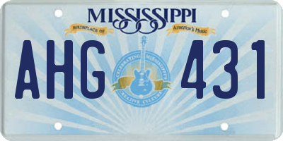 MS license plate AHG431
