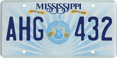 MS license plate AHG432