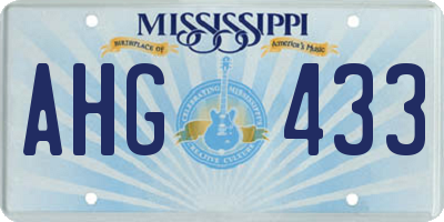 MS license plate AHG433