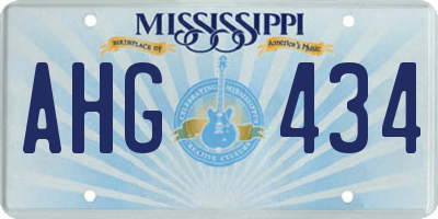 MS license plate AHG434