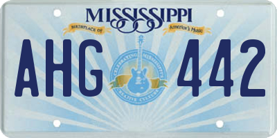 MS license plate AHG442