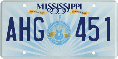 MS license plate AHG451