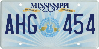 MS license plate AHG454