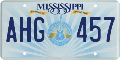 MS license plate AHG457
