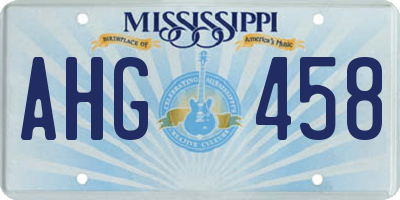 MS license plate AHG458